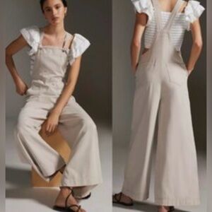 Anthropologie organic cotton wide leg overall